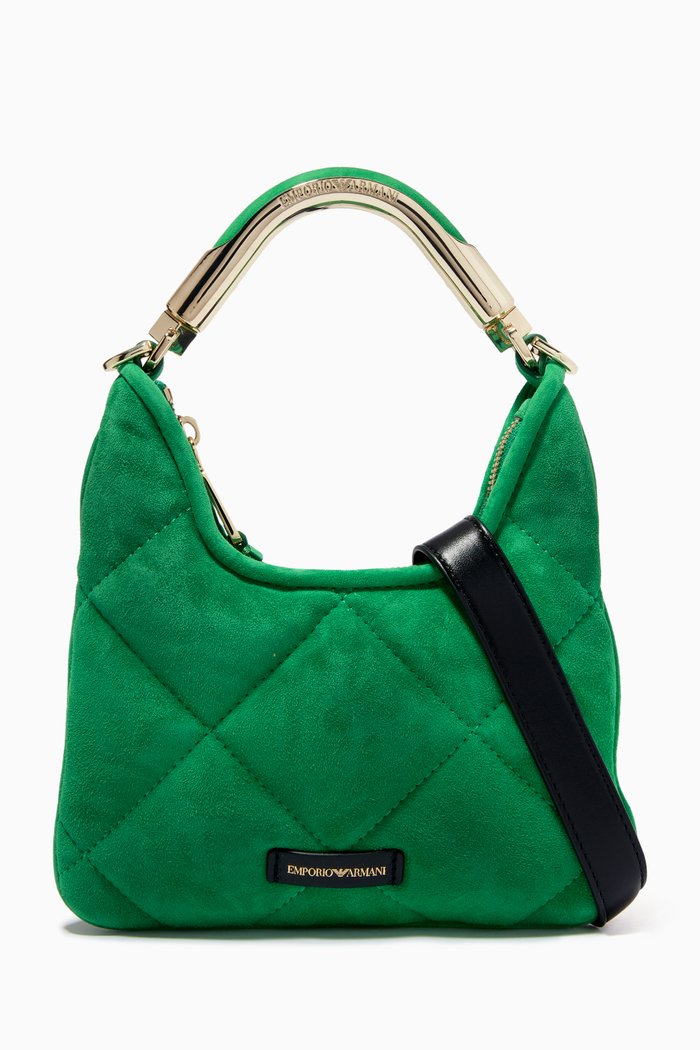 

Habby Small Top Handle Bag in Quilted-chamois, Green