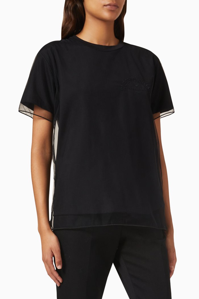 

Mesh T-shirt in Jersey, Black