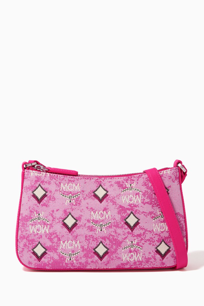 

Mini Aren Shoulder Bag in Vintage Monogram Jacquard, Pink