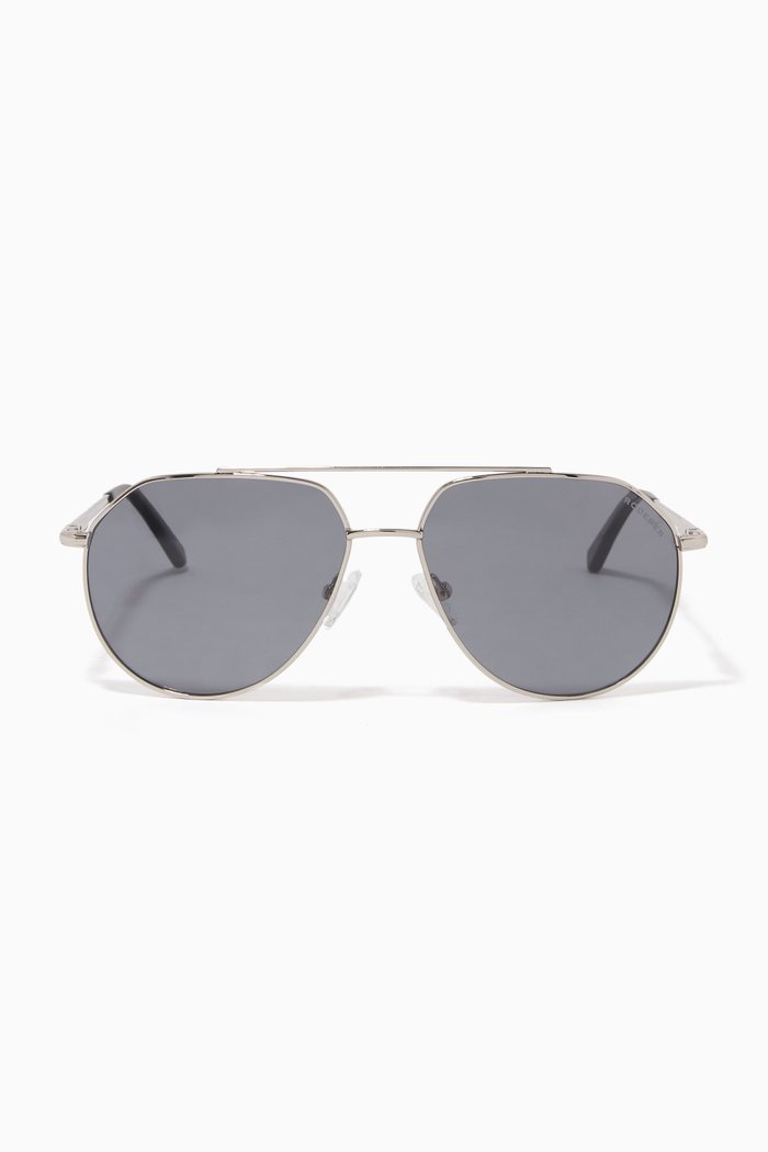 

Edgar Aviator Polarized Sunglasses in Stainless Steel, Silver