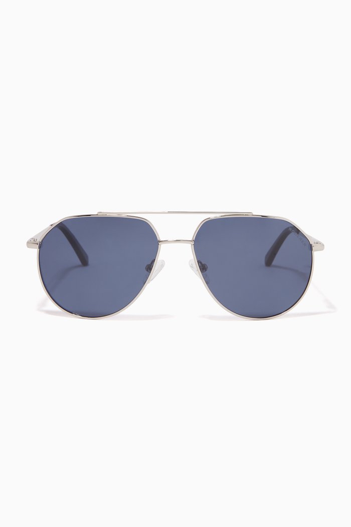 

Edgar Aviator Polarized Sunglasses in Stainless Steel, Silver