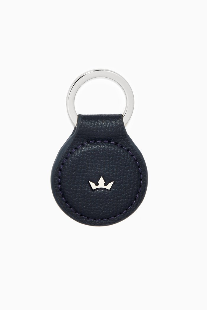 

Award Round Key Ring in Leather, Blue