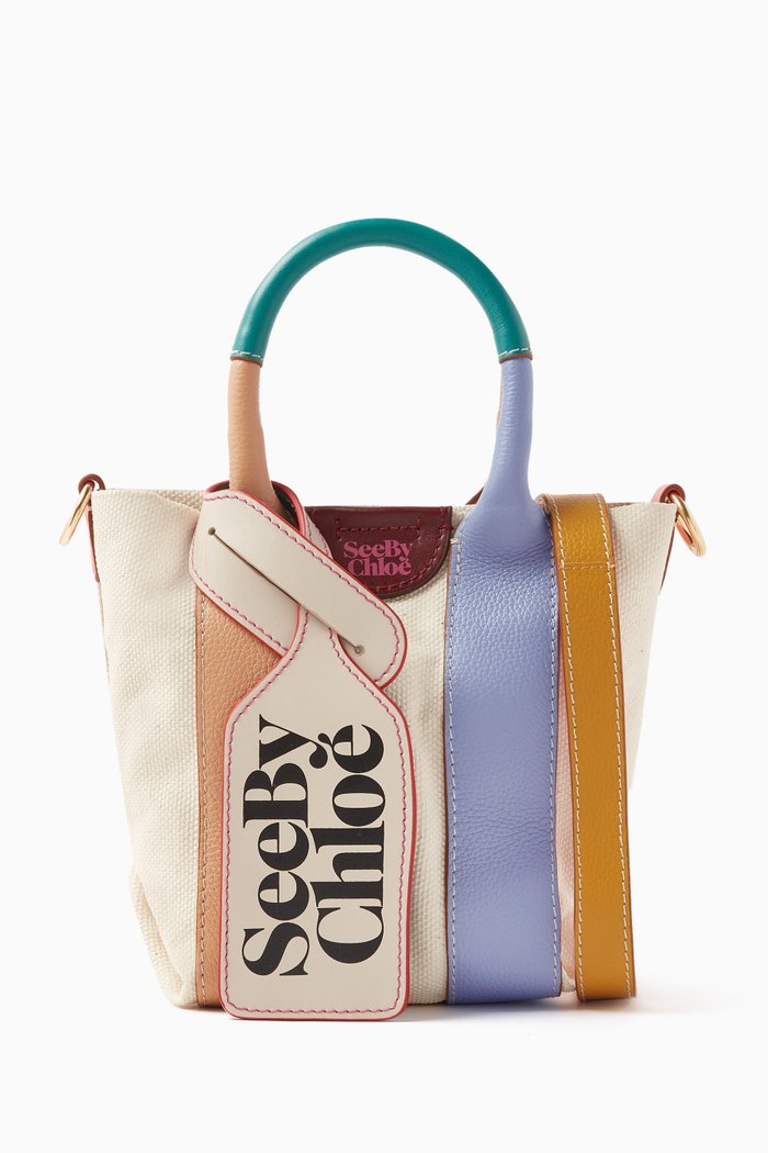 

Mini Laetizia Crossbody Bag in Canvas & Leather, Blue
