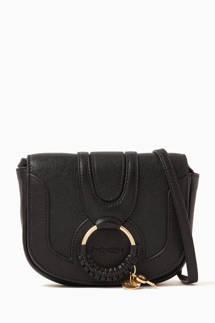 

Mini Hana Crossbody Bag in Leather, Black