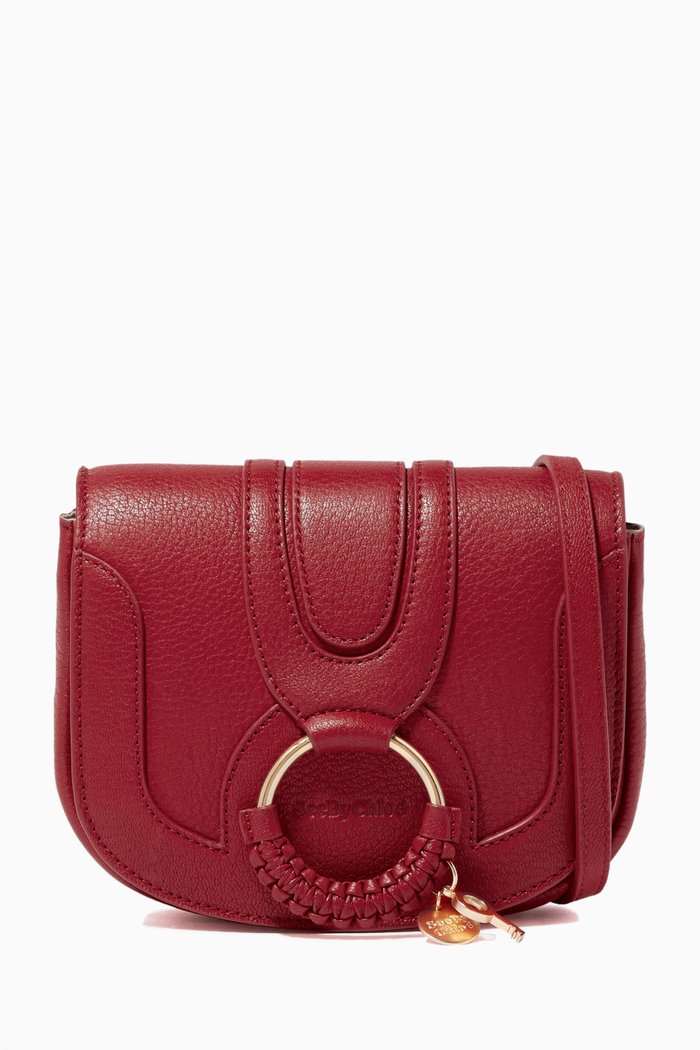 

Mini Hana Crossbody Bag in Leather, Burgundy