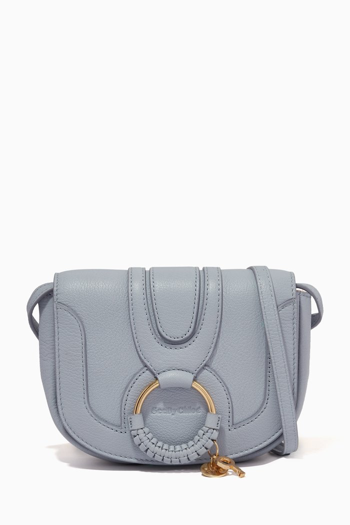 

Mini Hana Crossbody Bag in Leather, Blue
