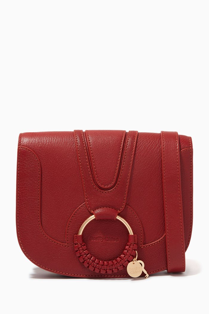 

Hana Small Crossbody Bag in Grained Goatskin, Burgundy