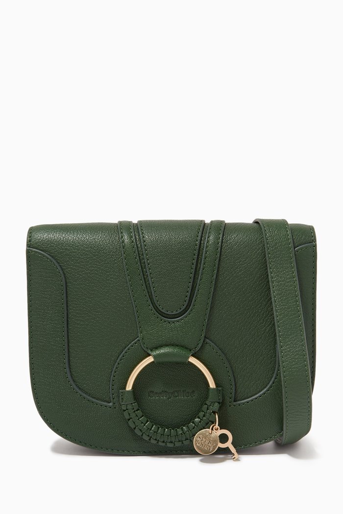 

Hana Small Crossbody Bag in Grained Goatskin, Green