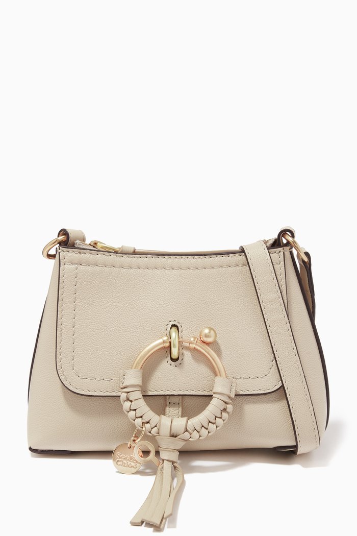 

Mini Joan Crossbody Bag in Grained Calfskin, Neutral