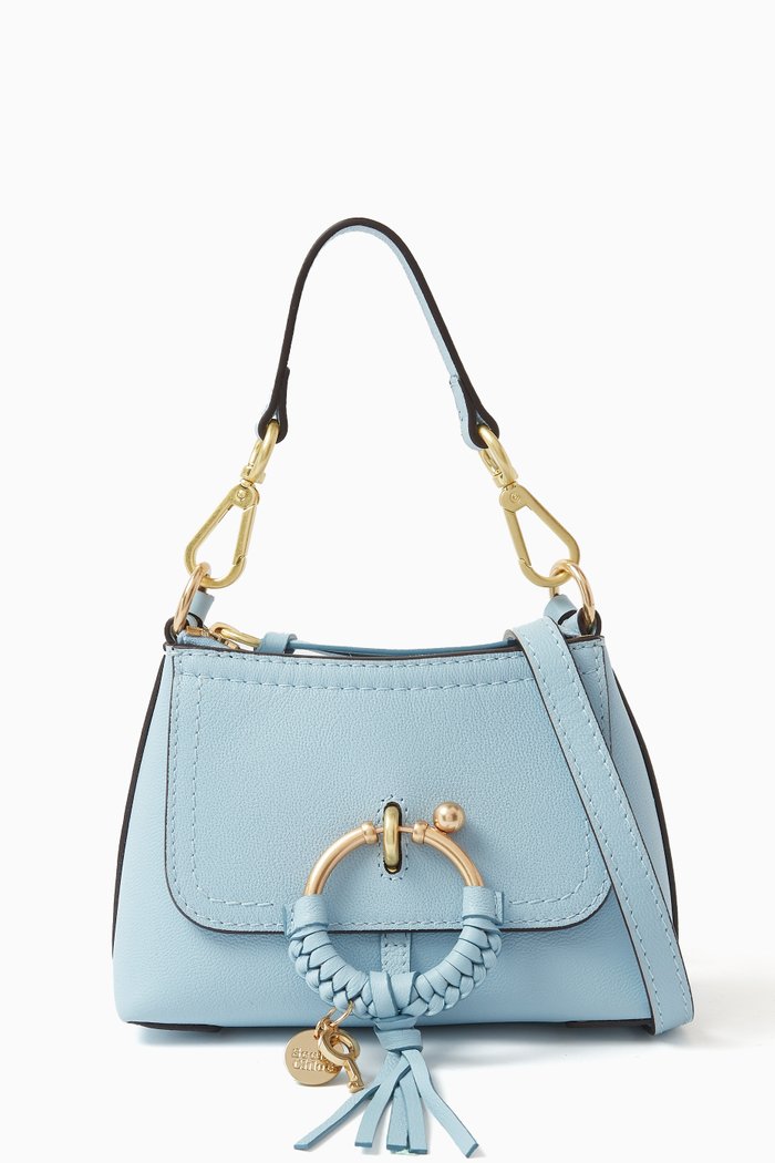 

Mini Joan Crossbody Bag in Grained Calfskin, Blue