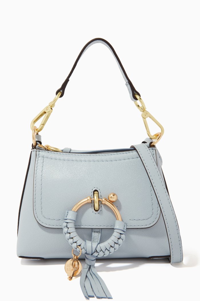 

Mini Joan Crossbody Bag in Grained Calfskin, Blue