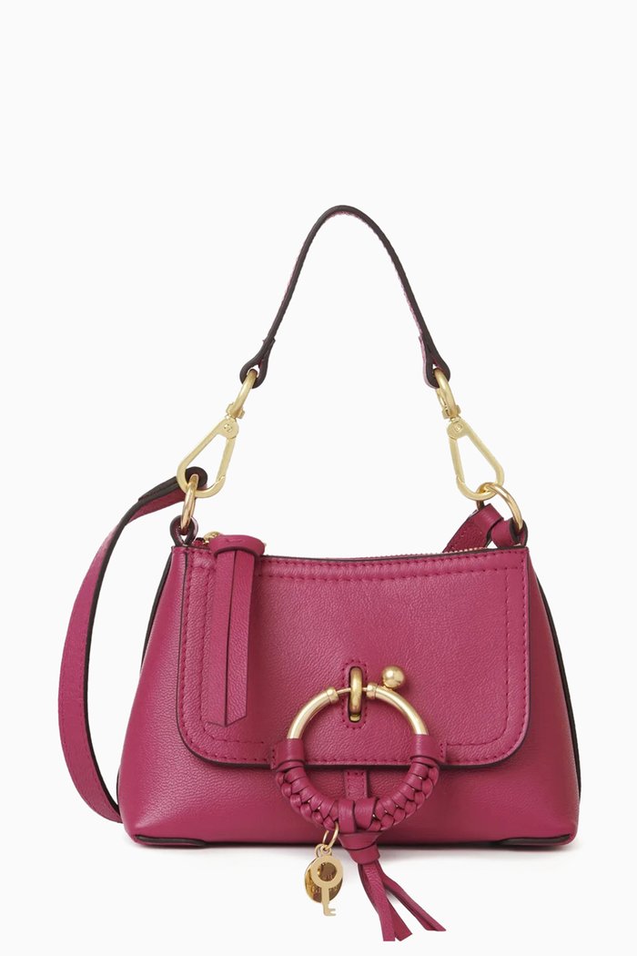

Mini Joan Crossbody Bag in Grained Calfskin, Pink