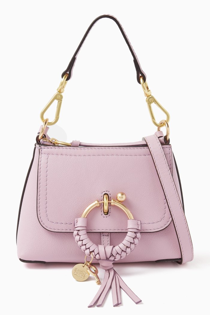 

Mini Joan Crossbody Bag in Grained Calfskin, Purple
