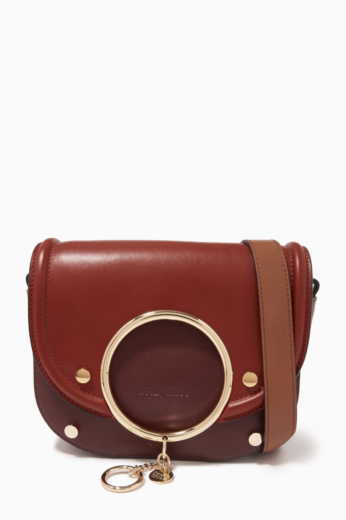 

Mara Small Crossbody Bag in Cowhide Leather, Brown