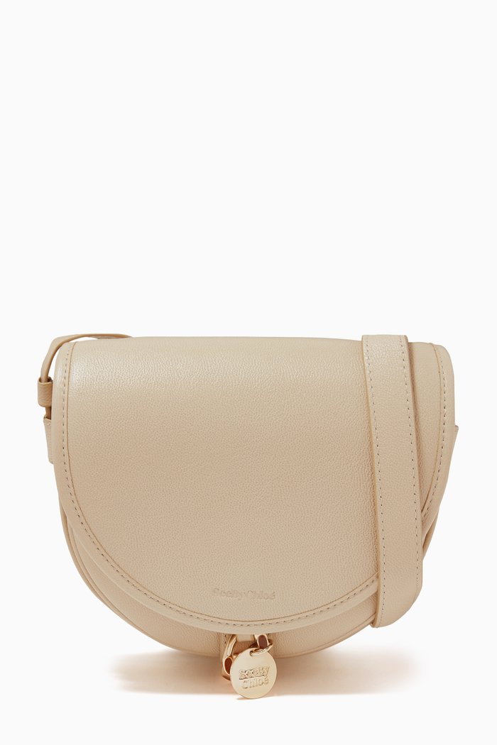 

Mara Small Crossbody Bag in Cowhide Leather, Neutral