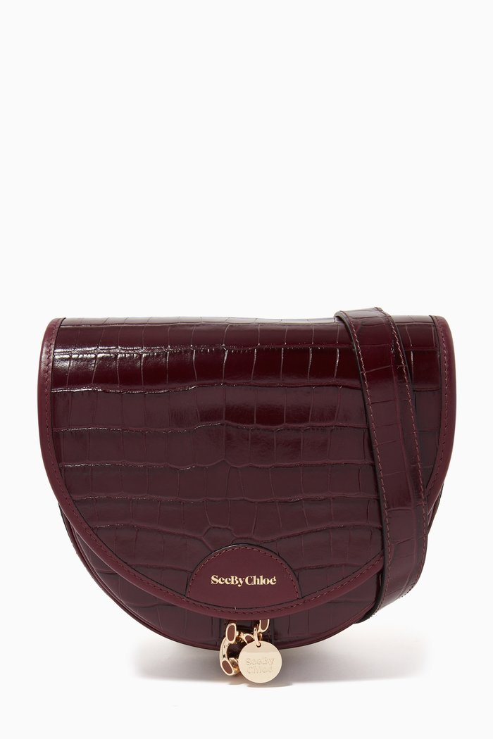 

Mara Small Saddle Bag in Cowhide Leather, Brown