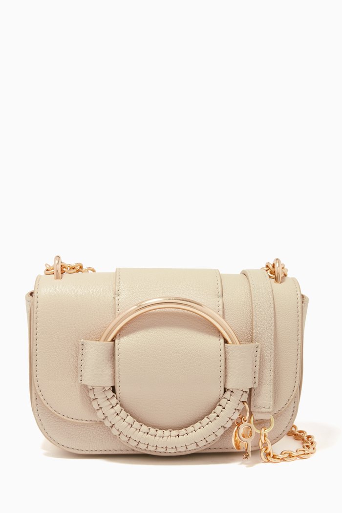 

Hana Chain Bag in Grained Goatskin, Neutral