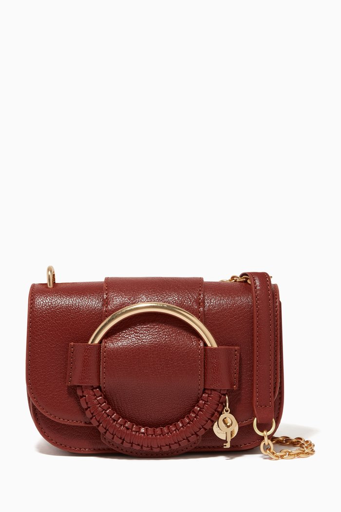 

Hana Chain Bag in Grained Goatskin, Burgundy