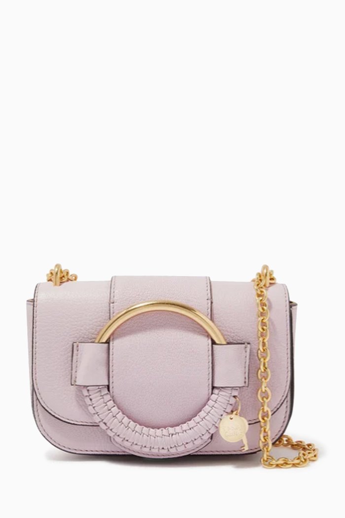 

Hana Chain Bag in Grained Goatskin, Purple