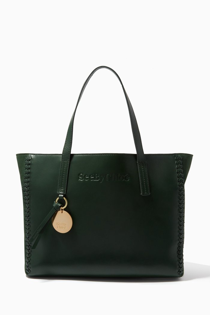 

Tilda Tote Bag in Smooth & Suede Cowhide, Green