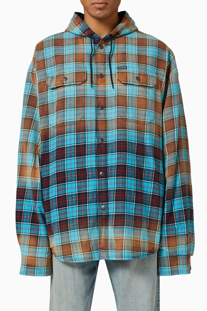 Bleached Shirt in Cotton, Blue