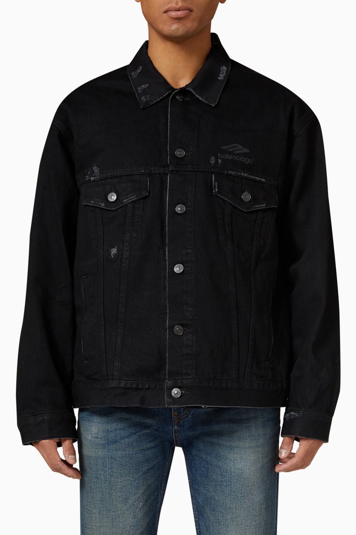 

Oversized Jacket in Denim, Black