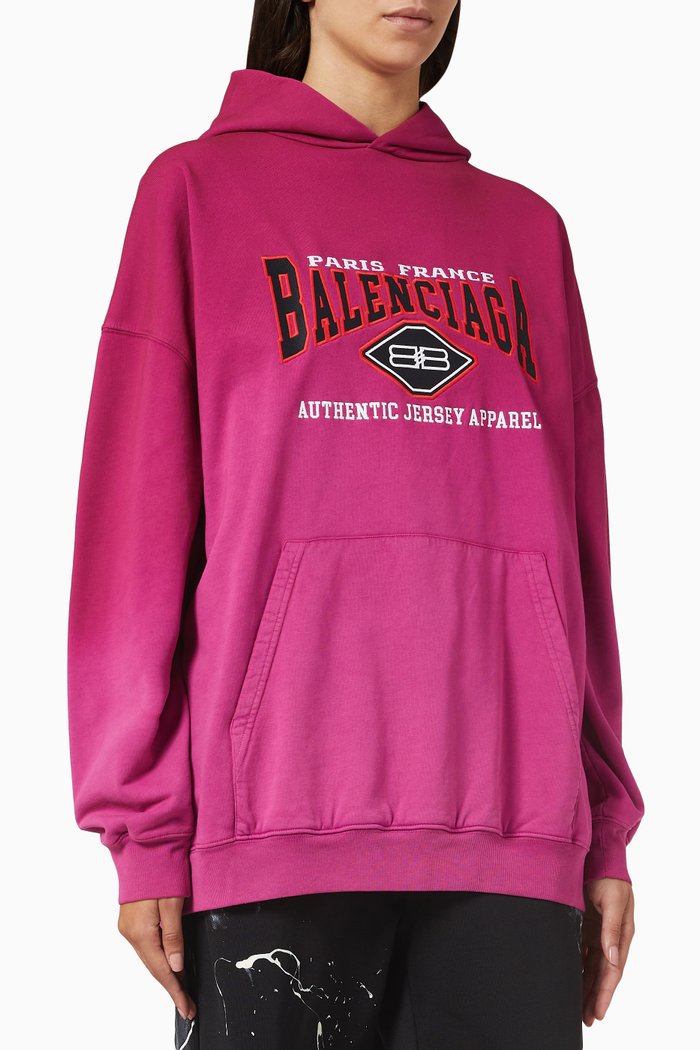 

Logo Large Fit Hoodie in Cotton Fleece, Pink