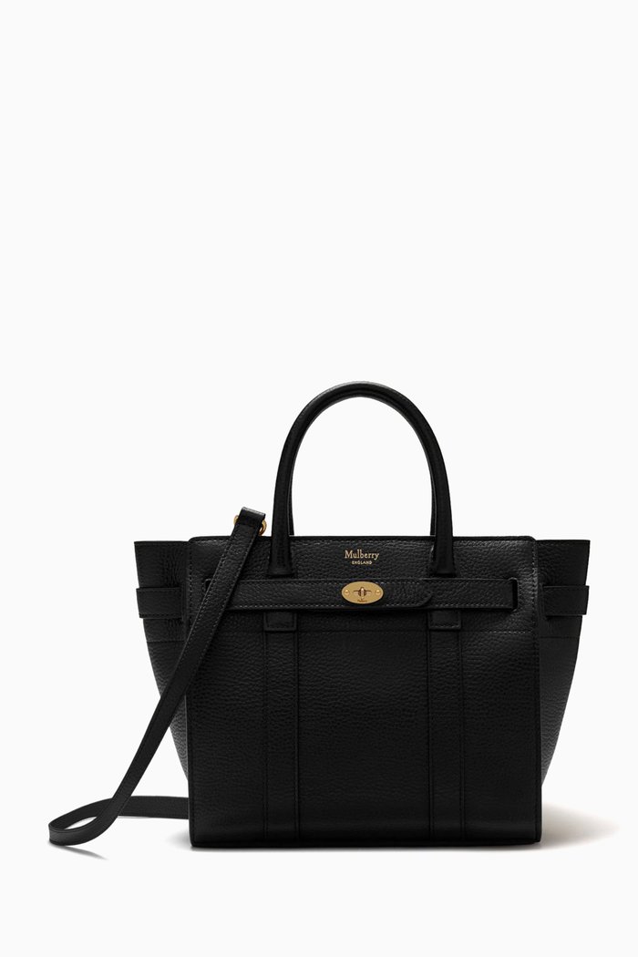 

Mini Zip Bayswater Bag in Small Classic Grain Leather, Black