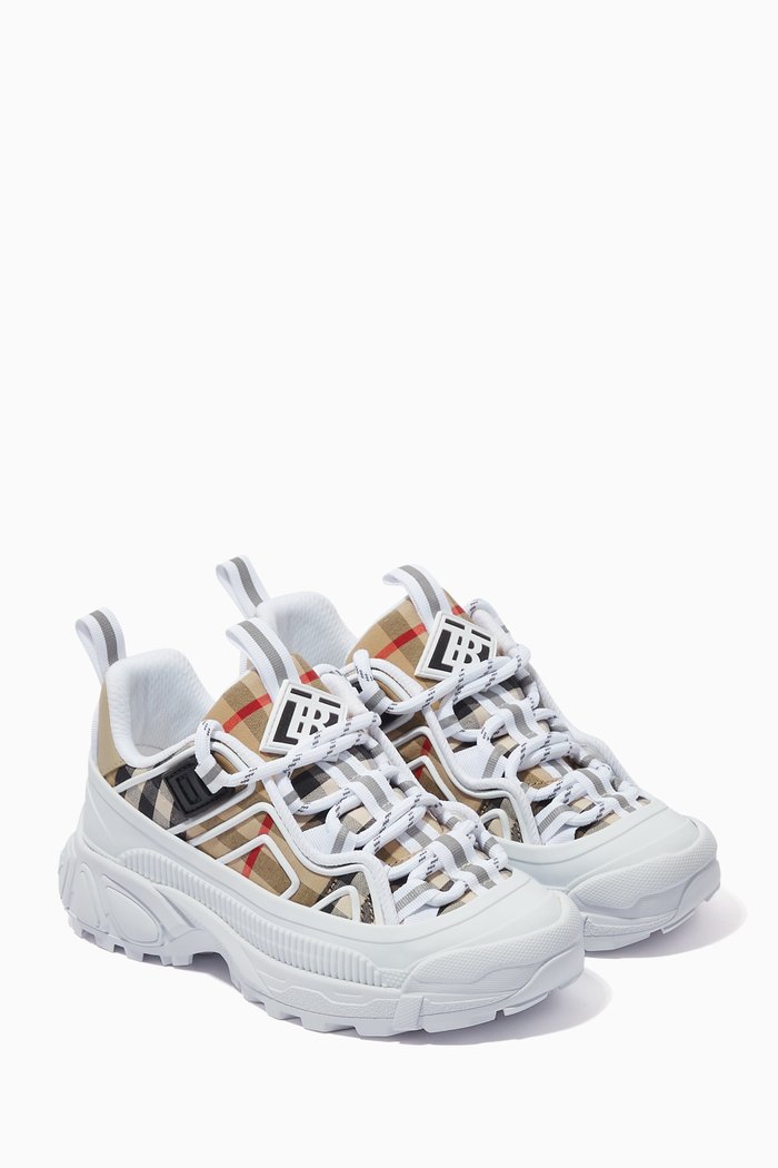 

Mini Arthur Sneakers in Cotton Canvas & Leather, White