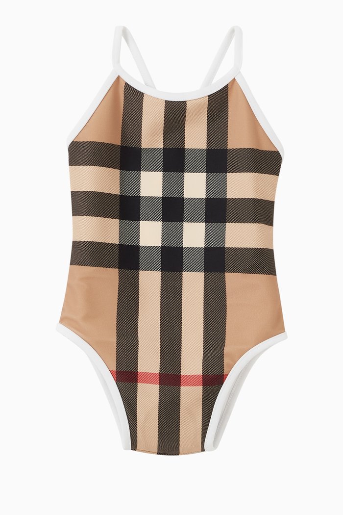 

Sandie Check Swimsuit in Nylon, Neutral