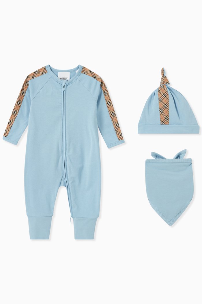 

Claude Mini Check Print Pyjama Set, Blue
