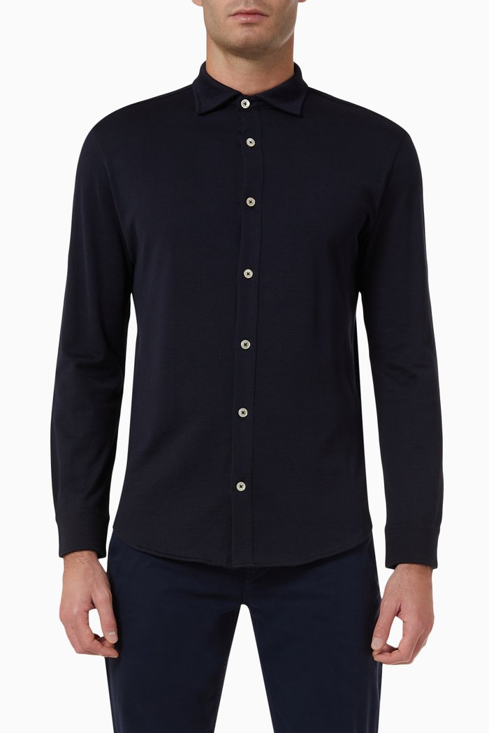 

Shirt in Jersey, Blue