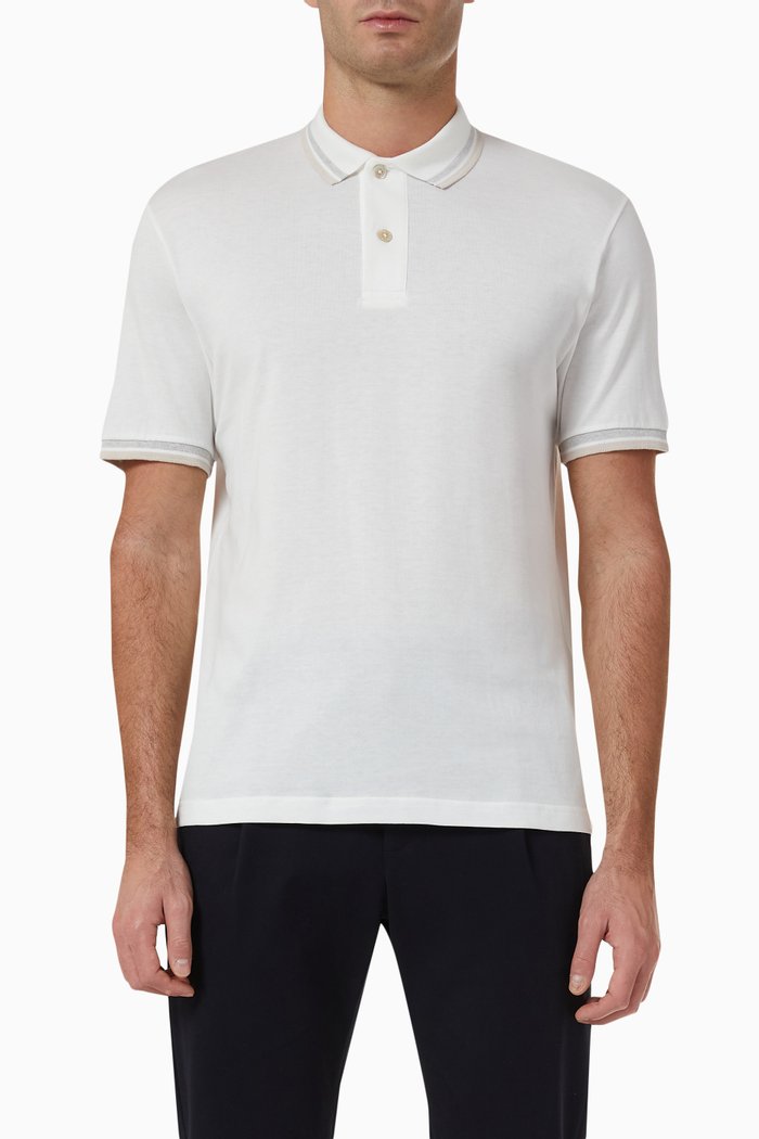 

Polo Shirt in Cotton Piqué, White