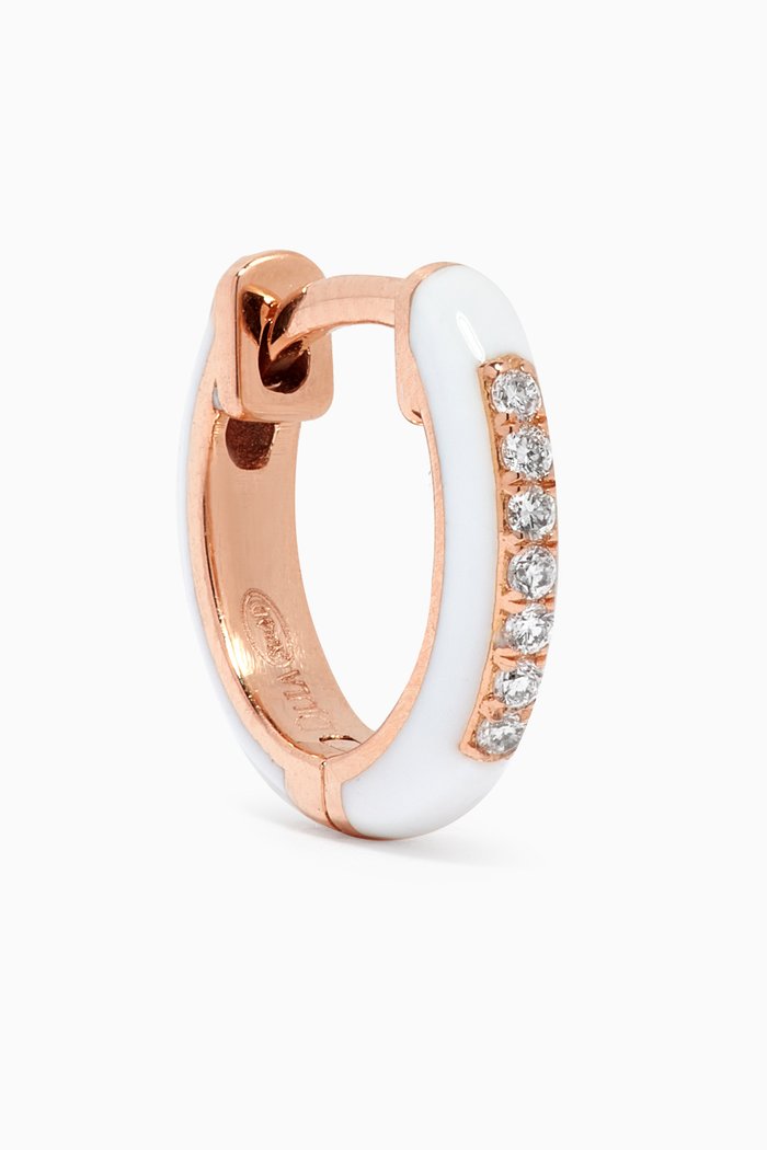 

Marbella Diamond & Enamel Single Earring in 14kt Rose Gold