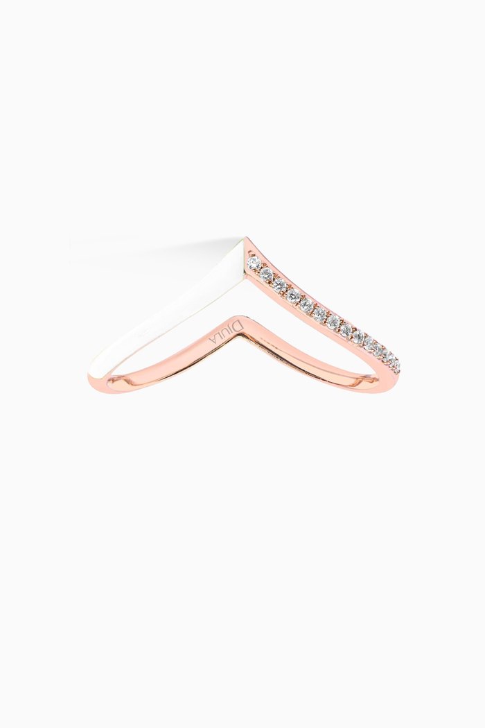 

Marbella V Diamond & Enamel Ring in 14kt Rose Gold