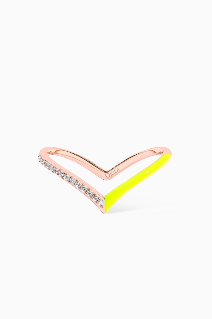 

Marbella V Diamond & Enamel Ring in 14kt Rose Gold