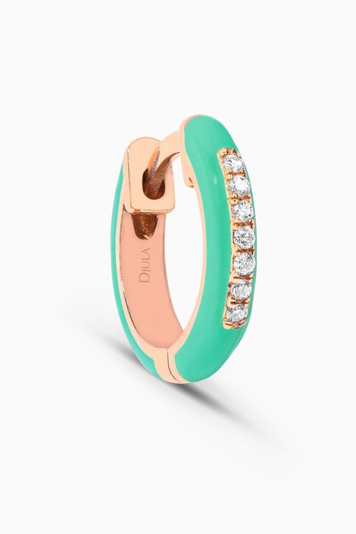 

Marbella Diamond & Enamel Single Earring in 14kt Rose Gold