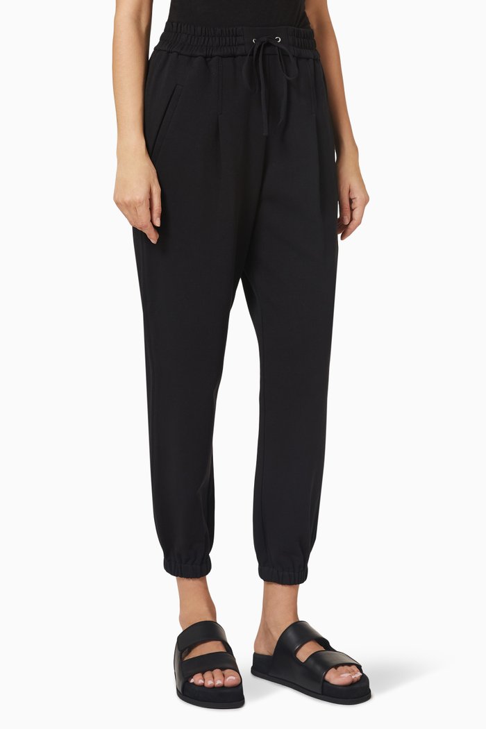 

Drawstring Sweatpants in French Terry, Black
