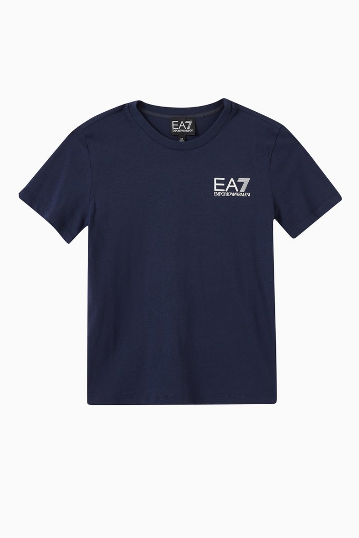 

EA7 Logo Patch T-shirt in Cotton, Blue