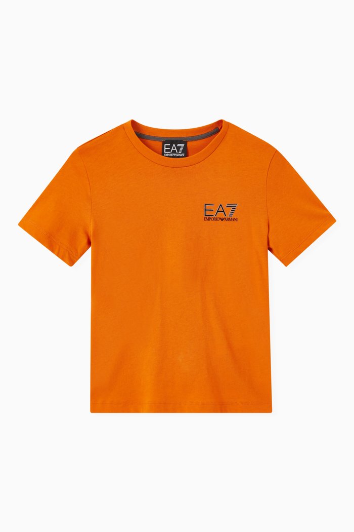 

EA7 Logo Patch T-shirt in Cotton, Orange