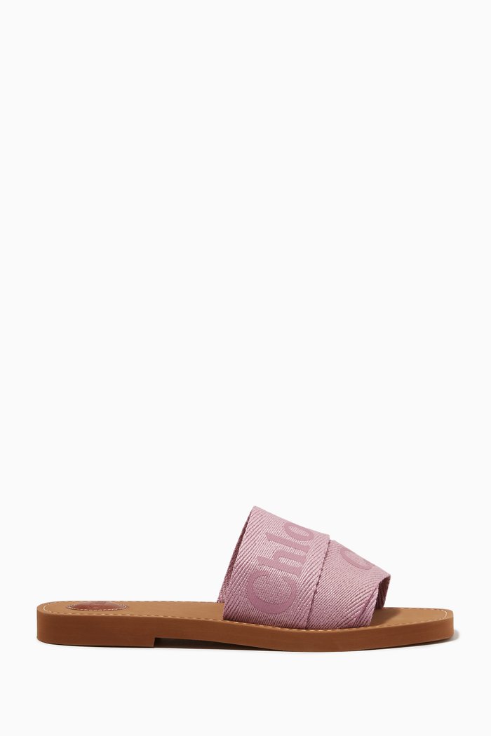 

Woody Slides in Linen Canvas, Purple