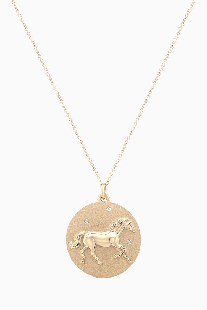 

The Horse Necklace in 10kt Yellow Gold