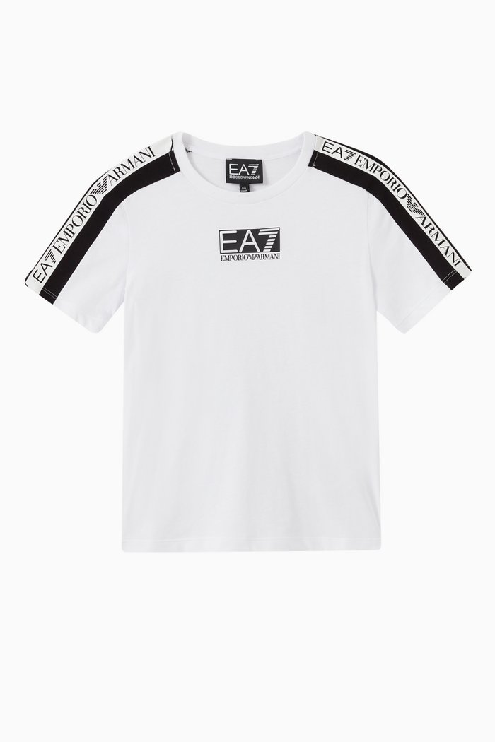 

EA Logo Tape T-shirt in Cotton, White