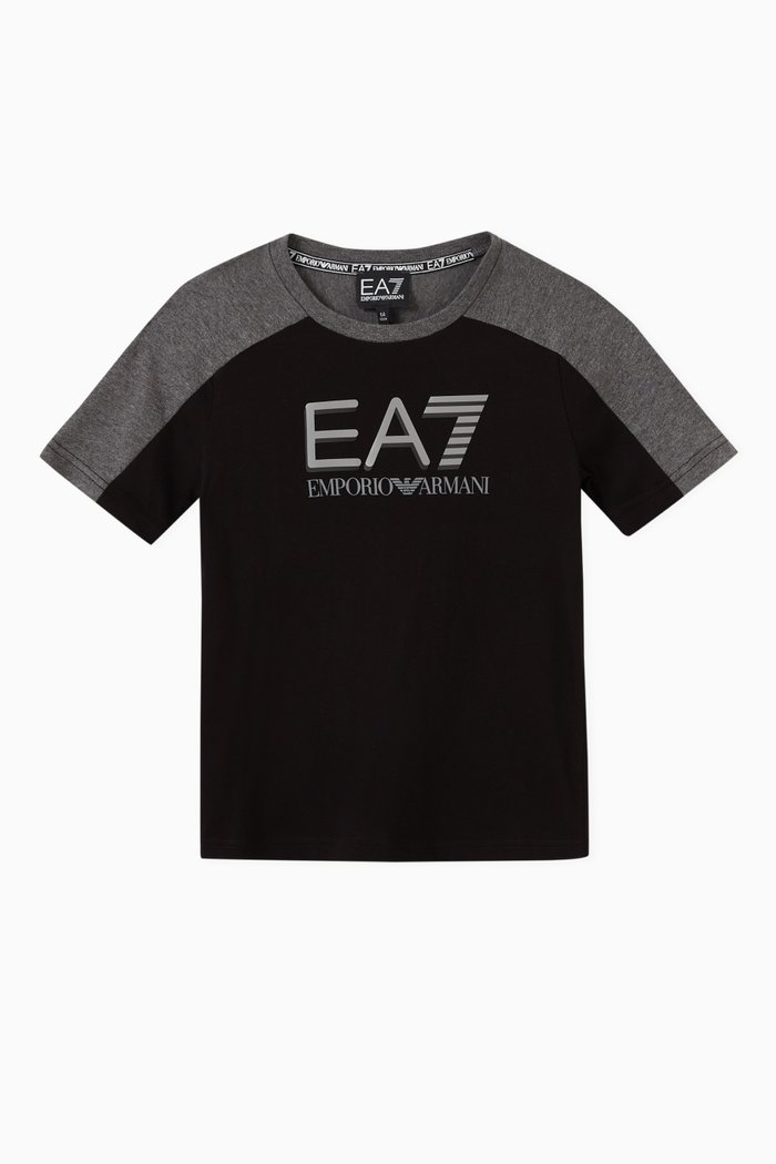 

Contrast EA7 Logo Print T-shirt in Cotton, Black