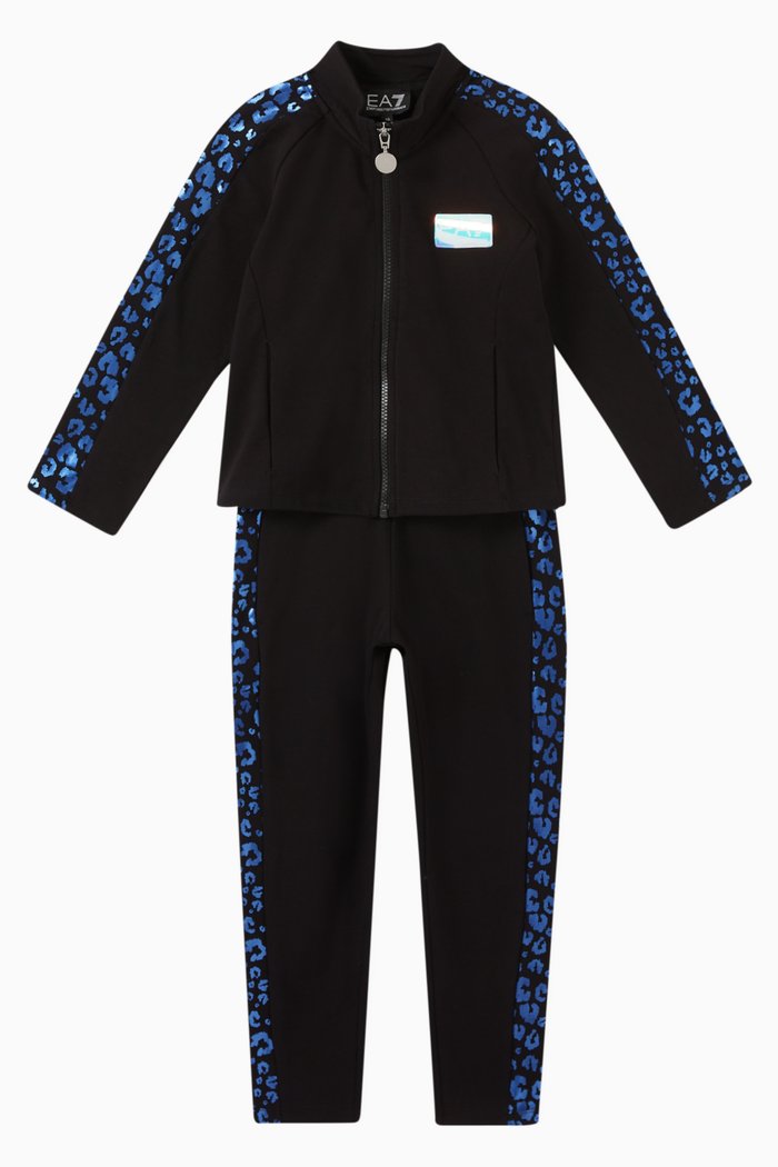 

EA7 Iridescent Tracksuit in Cotton, Black