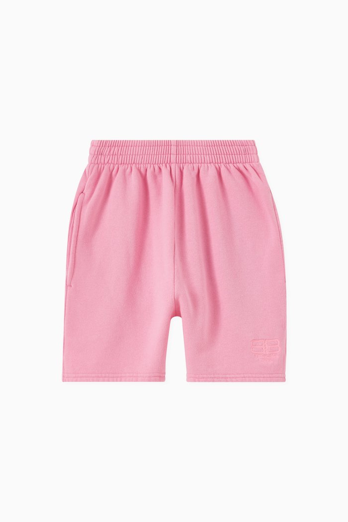 BB Paris Icon Jogging Shorts in Cotton Fleece, Pink