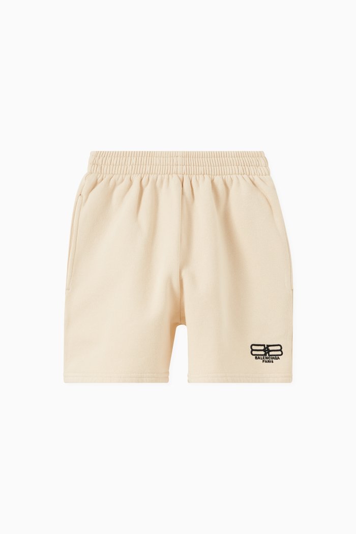 

BB Paris Icon Jogging Shorts in Cotton Fleece, Neutral