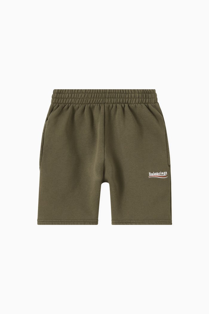 

Political Campaign Jogging Shorts in Cotton Fleece, Brown