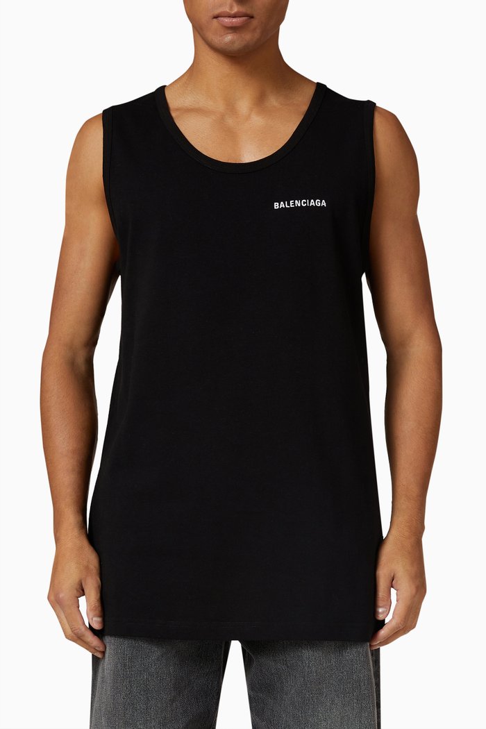 

Logo Tank Top in Cotton, Black