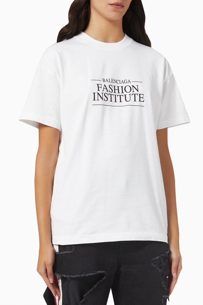 Fashion Institute T-shirt in Cotton Jersey, White